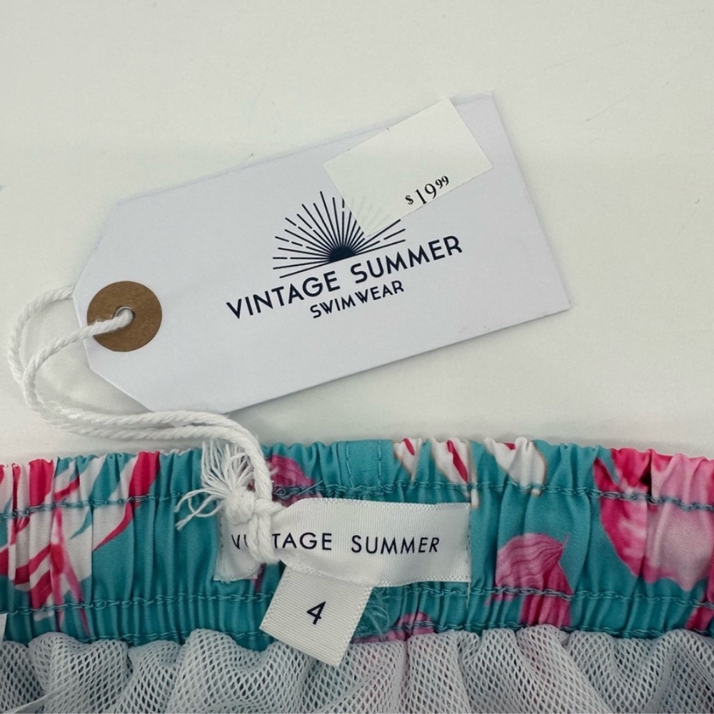 Vintage Summer Boy’s Swim Trunks Flamingos Size 4 New with Tag - Picture 7 of 9
